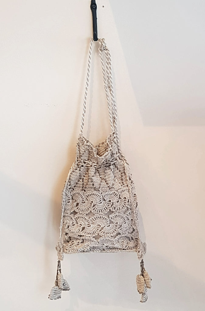 Eva Massai Creations Crocheted Evening Bag Silver - Wild Paisley