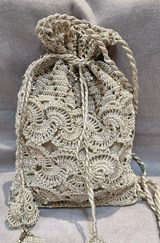 Eva Massai Creations Crocheted Evening Bag Silver - Wild Paisley