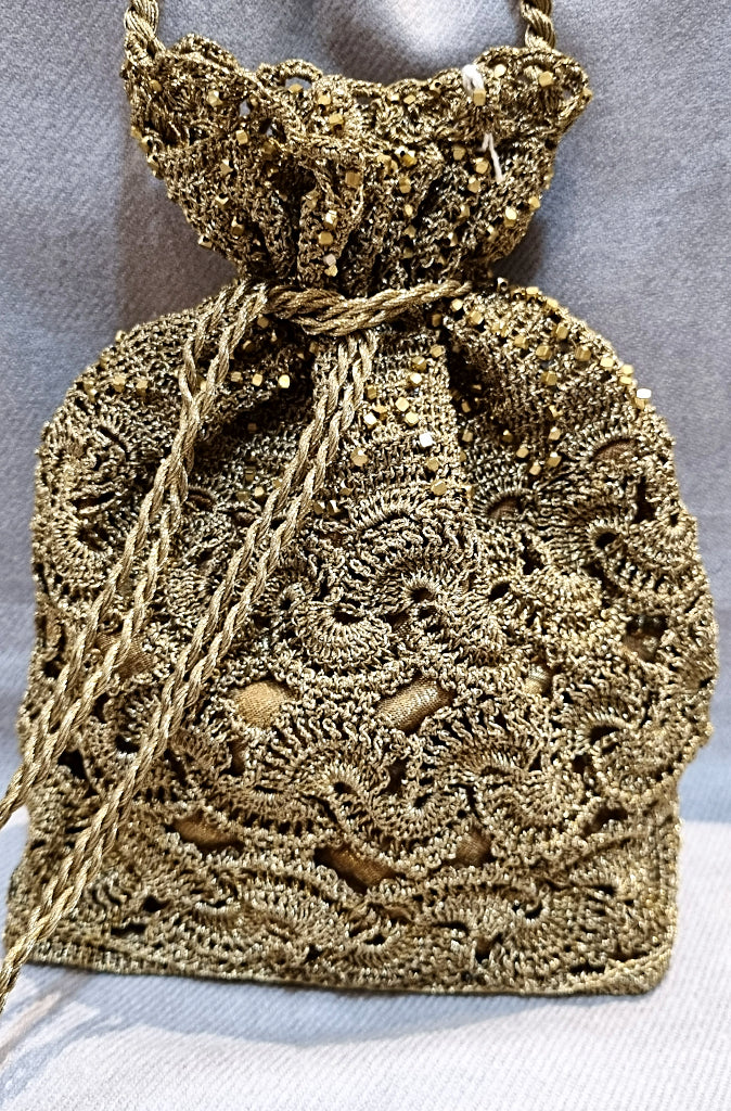 Eva Massai Creations Crocheted Evening Bag Gold - Wild Paisley