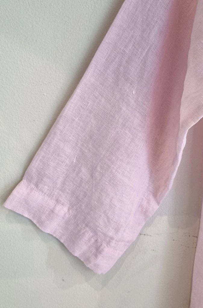 Frockk April Long Sleeve Linen Top in Pink - Wild Paisley