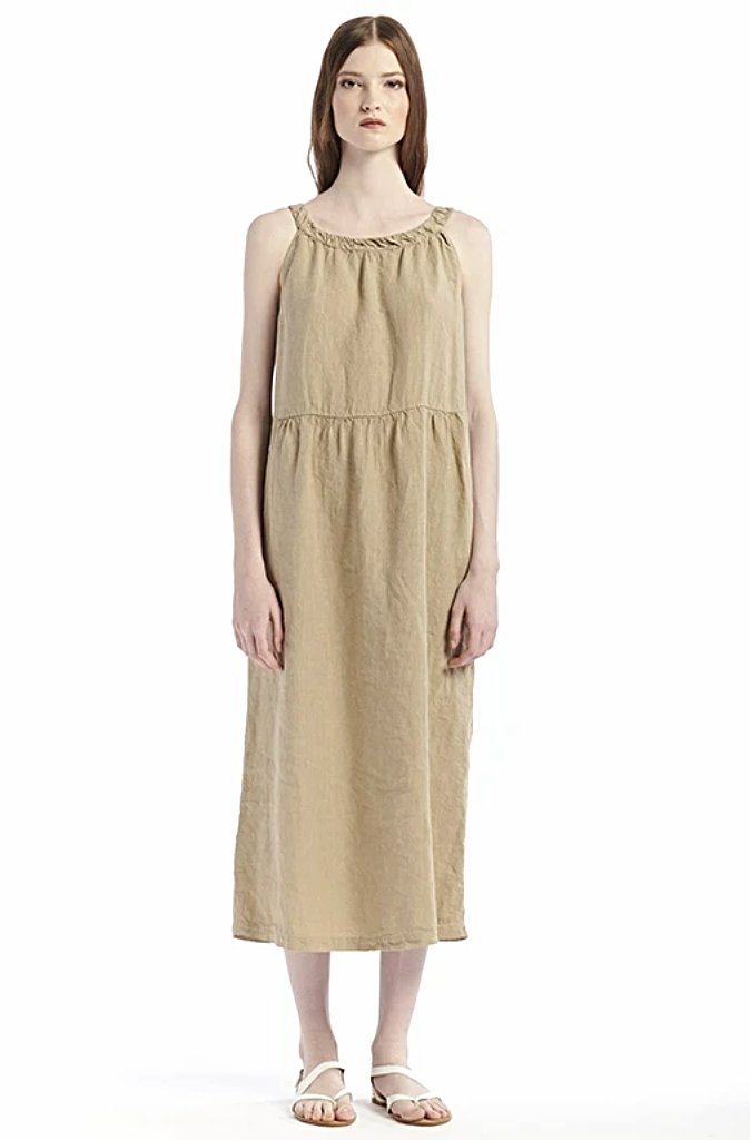 Transit Par Such Sleeveless Dress in Taupe - Wild Paisley