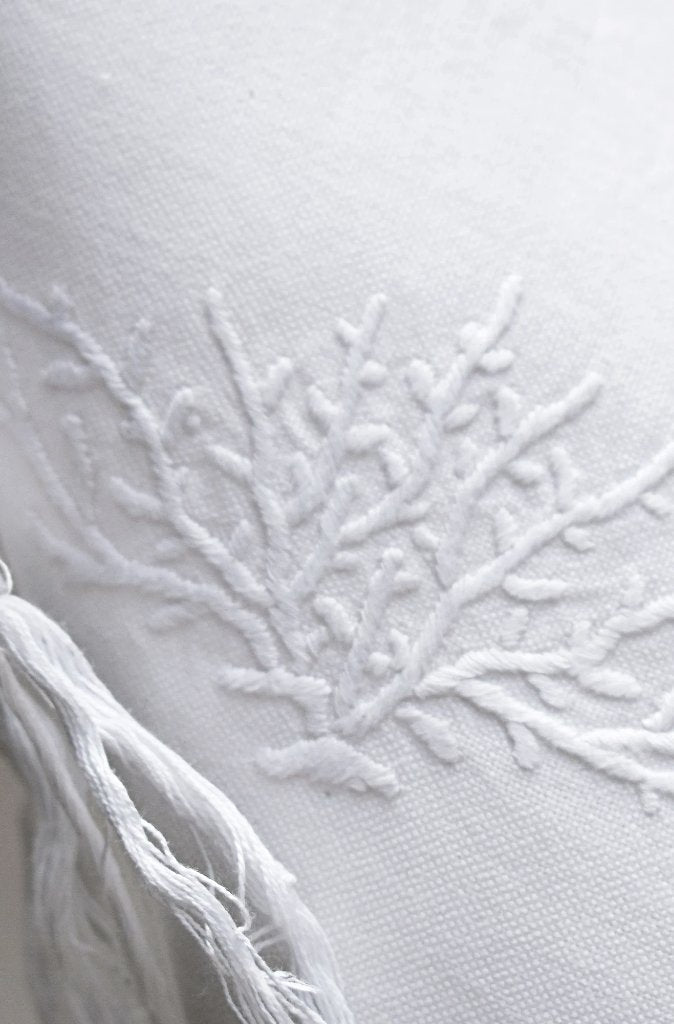 Eva Massai Creations Embroidered Bath Towel Coral Motif - Wild Paisley