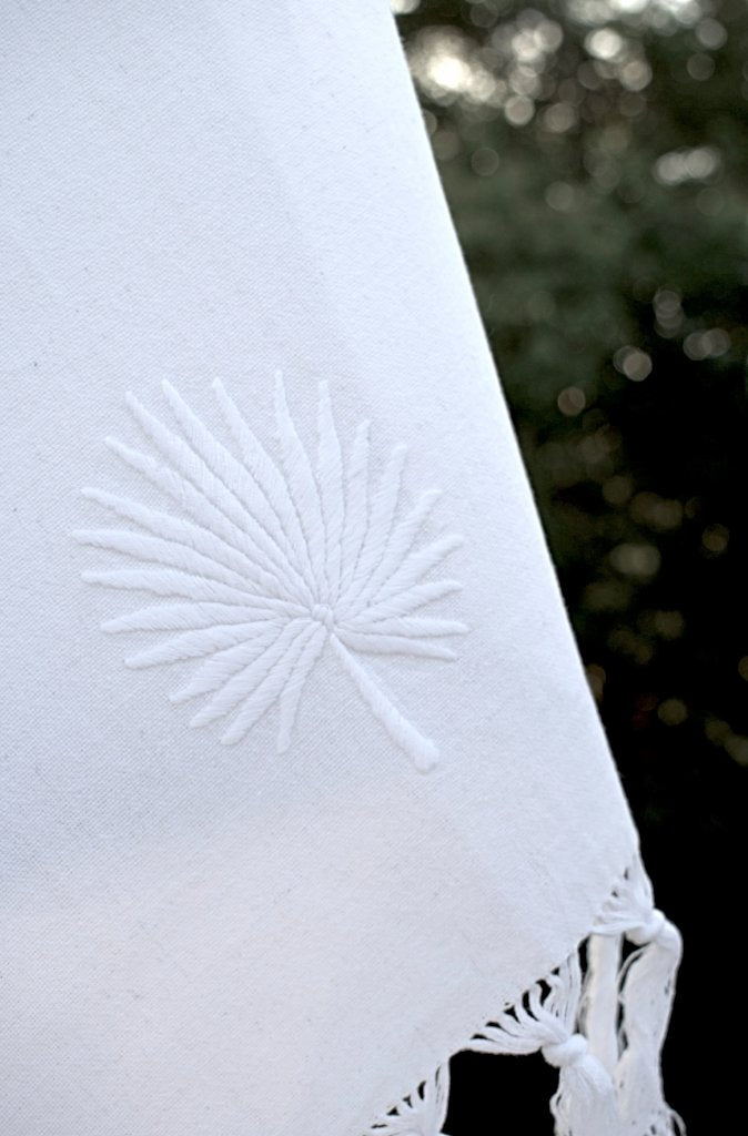Eva Massai Creations Embroidered Hand Towel Palm Leaf Motif - Wild Paisley