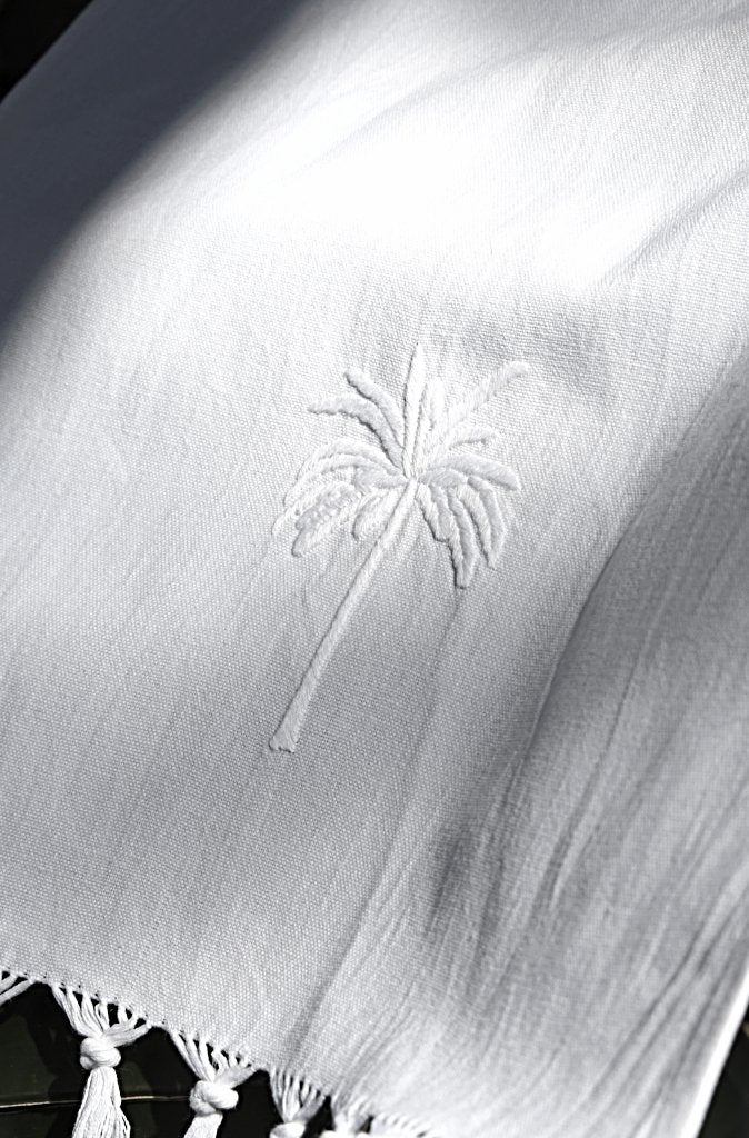 Eva Massai Creations Embroidered Hand Towel Palm Tree Motif - Wild Paisley