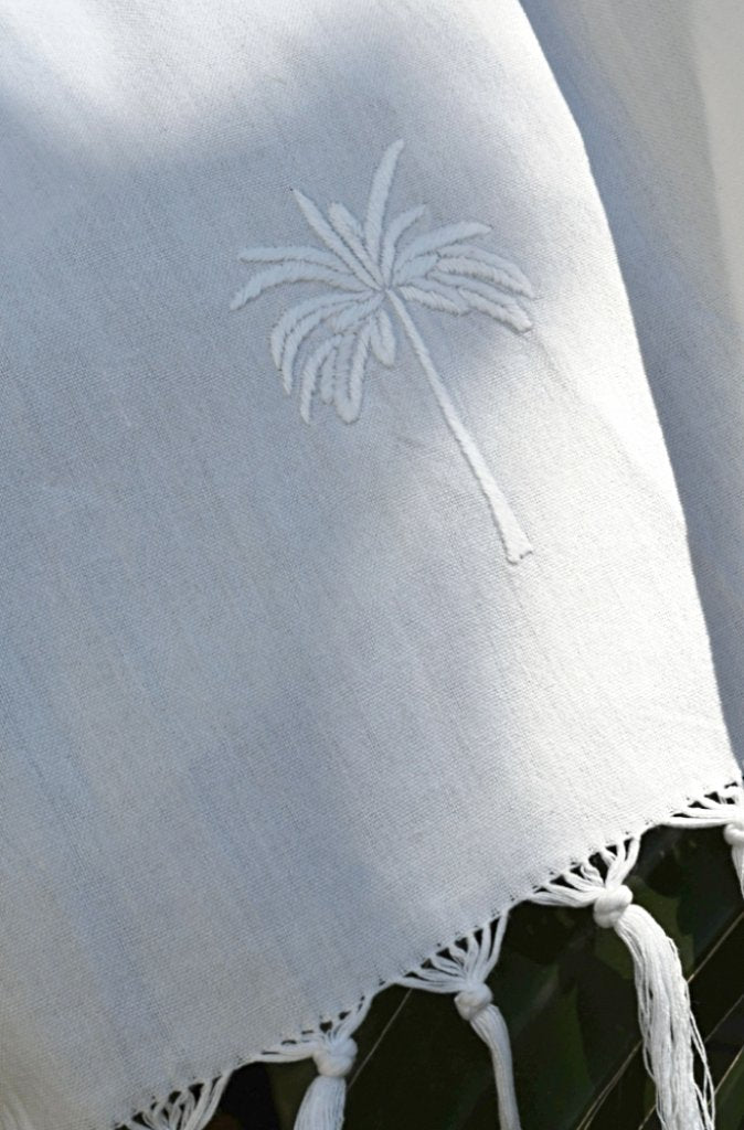 Eva Massai Creations Embroidered Hand Towel Palm Tree Motif - Wild Paisley