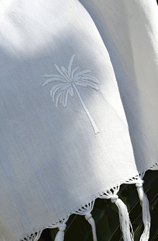 Eva Massai Creations Embroidered Lounge Towel Palm Tree Motif - Wild Paisley
