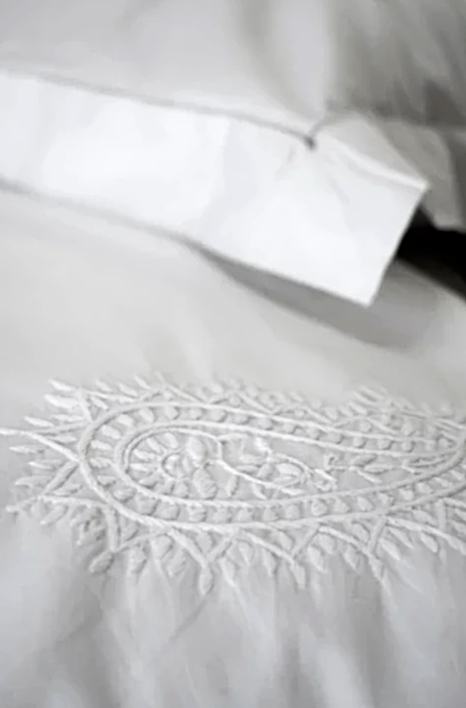 Eva Massai Creations Embroidered Pillowcases Standard Size Set of 2 Mango Motif - Wild Paisley