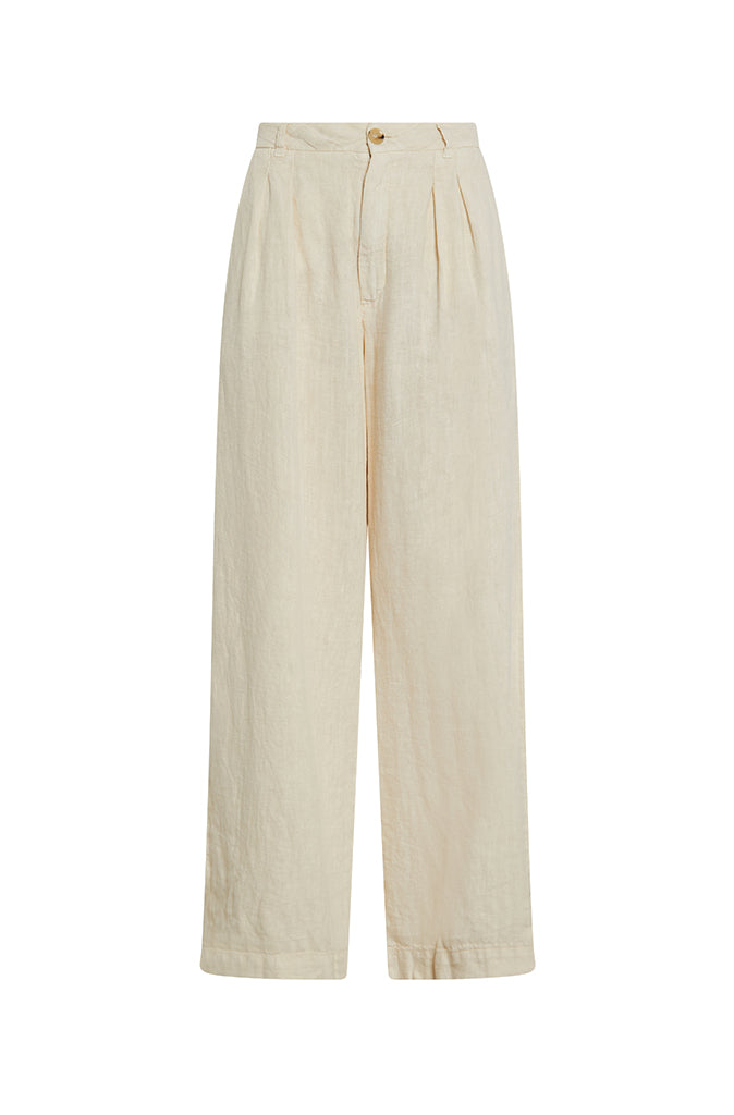 Maison Hotel Marisa Linen Trousers in Rustic Ecru - Wild Paisley