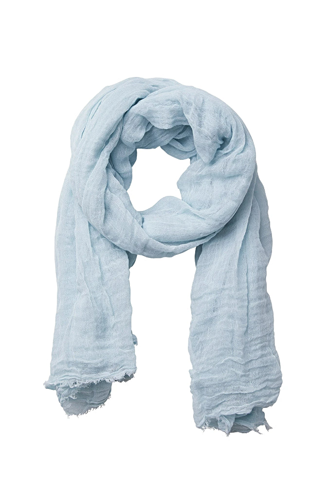 Rabens Saloner Hannah Cotton Gauze Scarf in Soft Blue - Wild Paisley