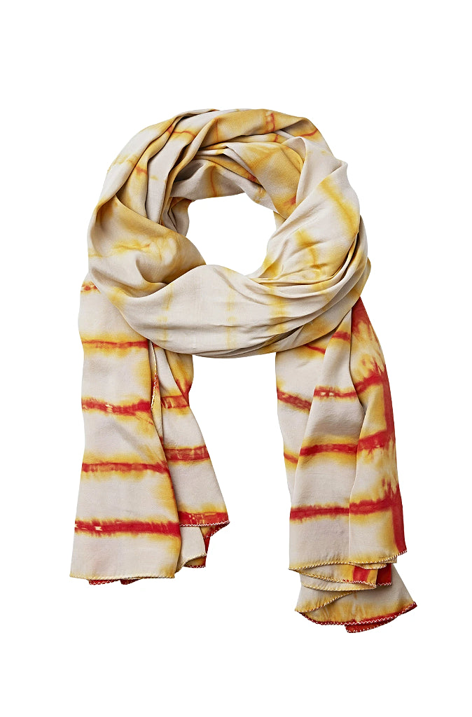 Rabens Saloner Merete Brick Scarf in Sunset Combo - Wild Paisley