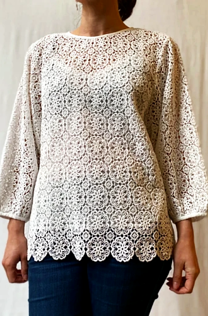 Stella Forest Laeticia Tunic Top in Ecru - Wild Paisley