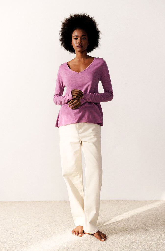 American Vintage Jacksonville V Neck L/S Tee JAC52 – Wild Paisley