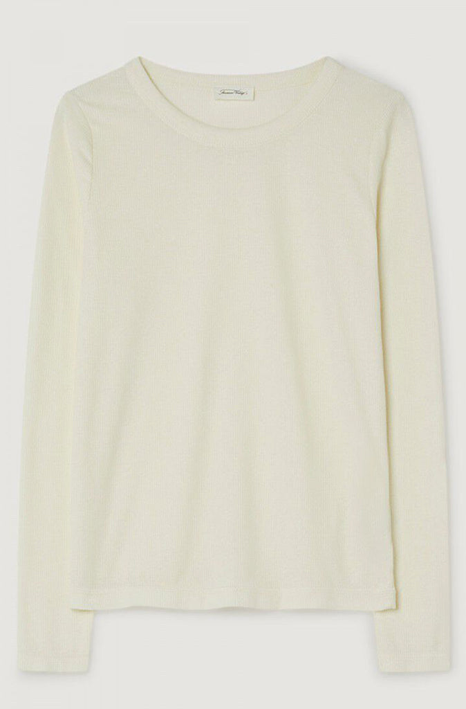 American Vintage Rigiport Long Sleeve Tee in White - Wild Paisley