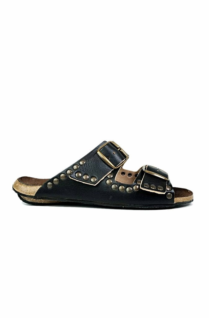 Bosabo Rivet Sandals in Black - Wild Paisley