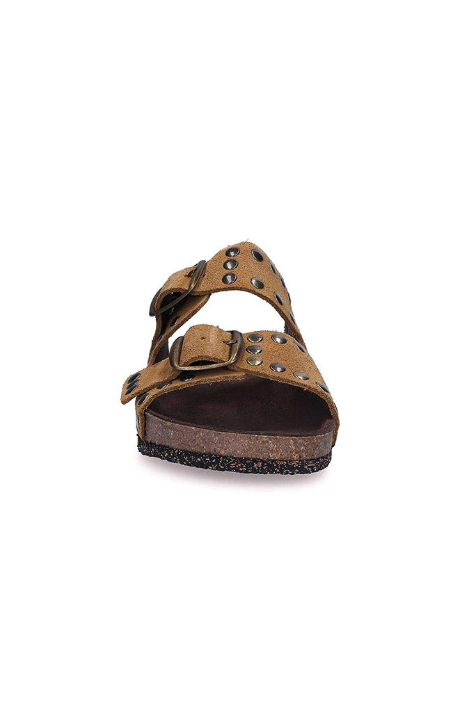 Bosabo Rivet Sandals in Tan Suede - Wild Paisley
