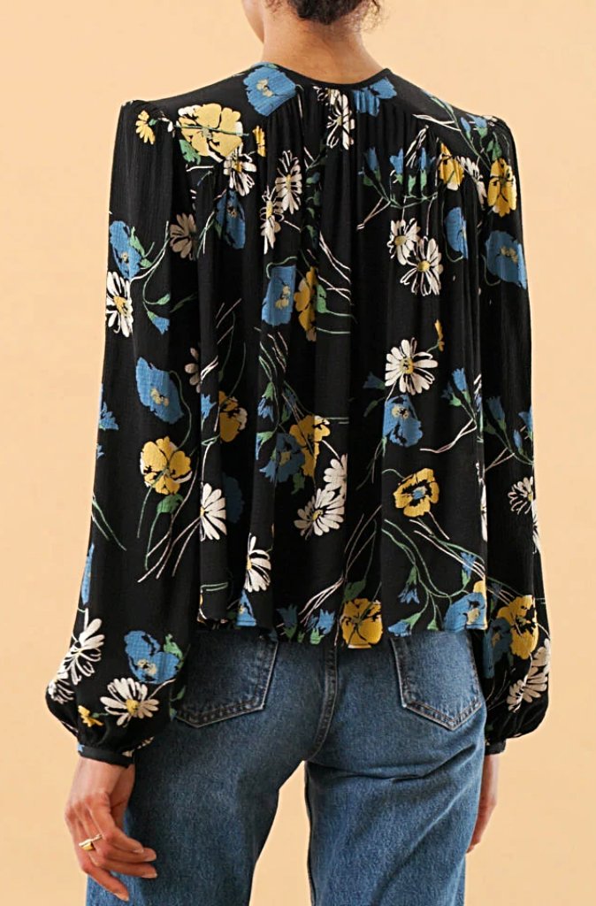 byTiMo Bubble Viscose Top in Daisy Wild Paisley