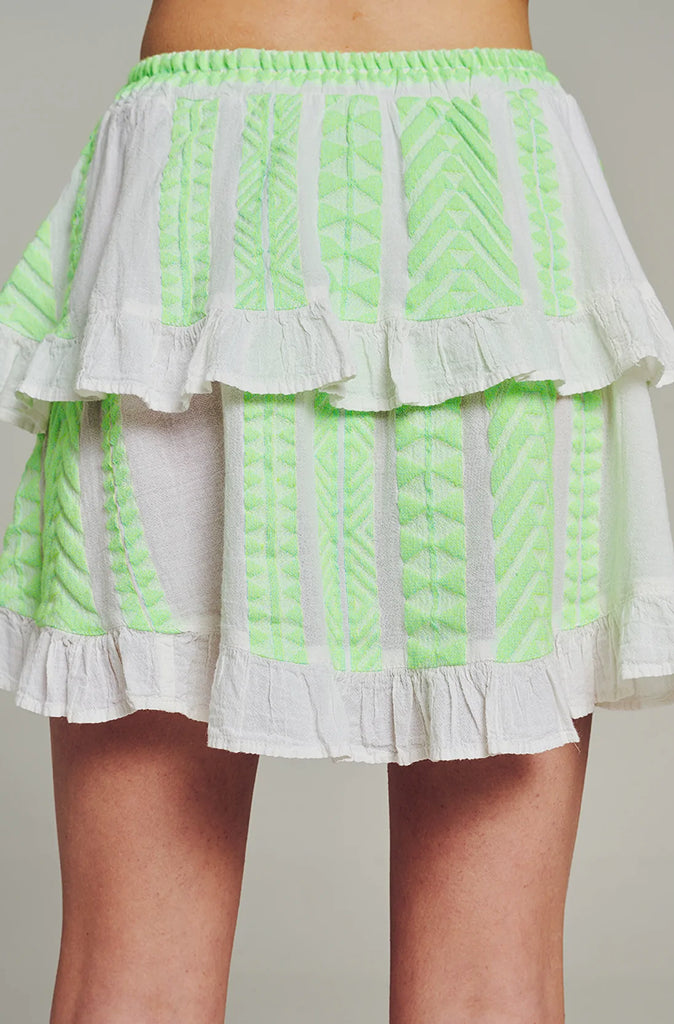 Devotion Twins Folegandros Skirt in Neon Lime/White - Wild Paisley