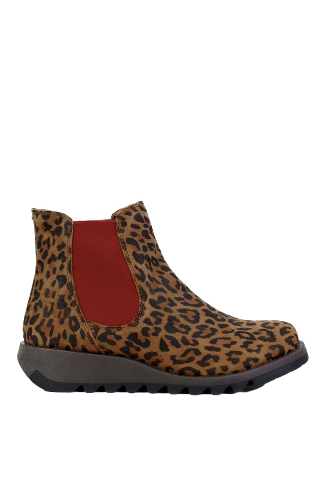 Fly London Salv Leather Boots in Cheetah - Wild Paisley