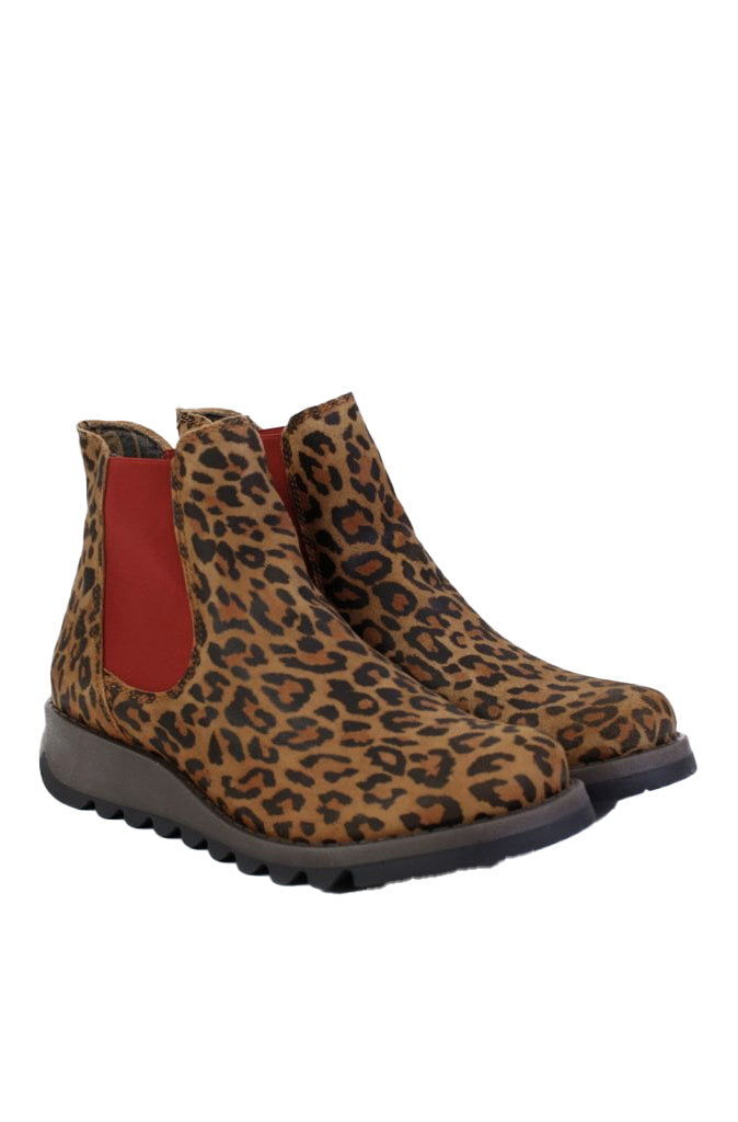 Fly London Salv Leather Boots in Cheetah - Wild Paisley