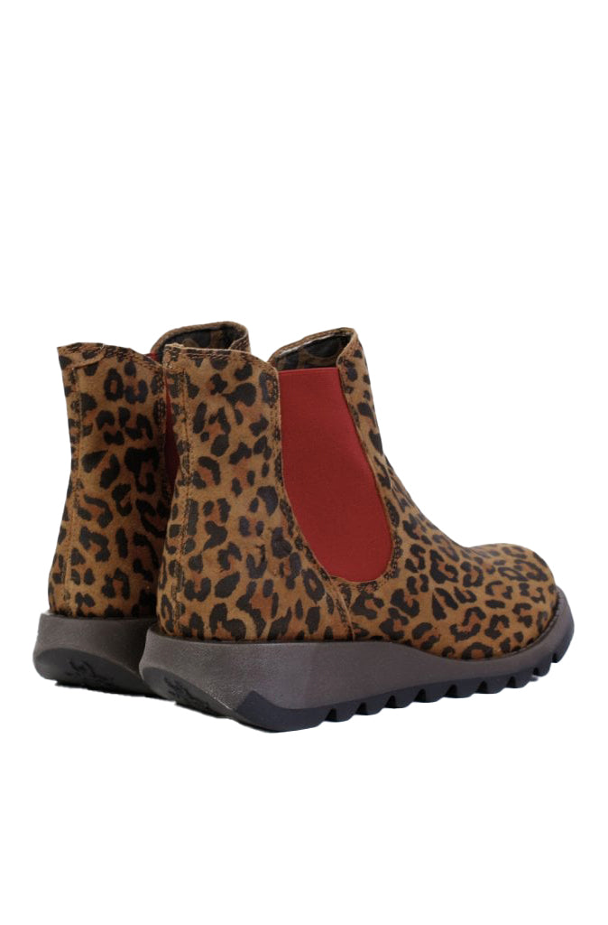 Fly London Salv Leather Boots in Cheetah - Wild Paisley