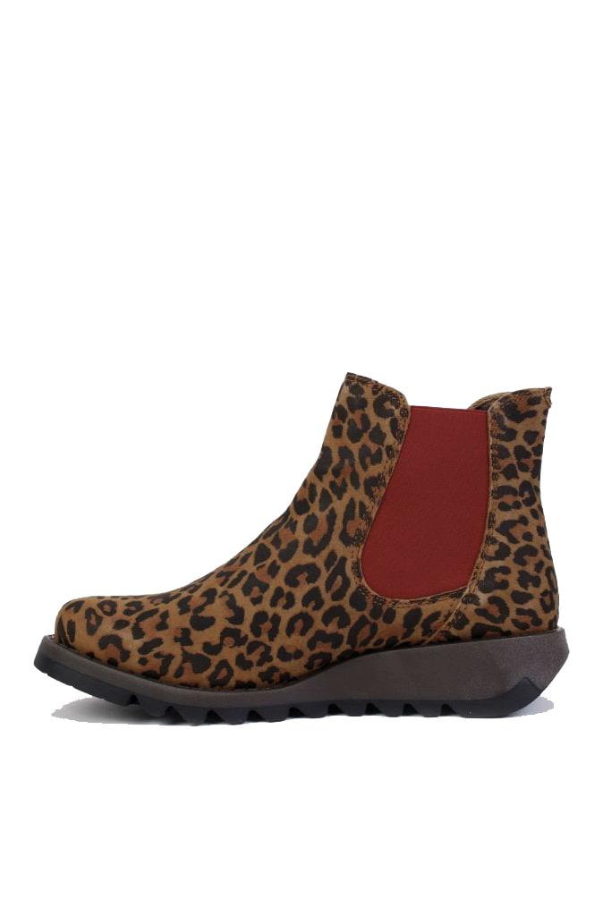 Fly London Salv Leather Boots in Cheetah - Wild Paisley