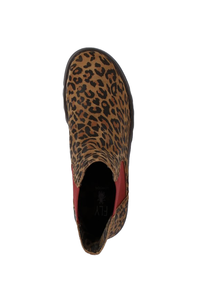 Fly London Salv Leather Boots in Cheetah - Wild Paisley