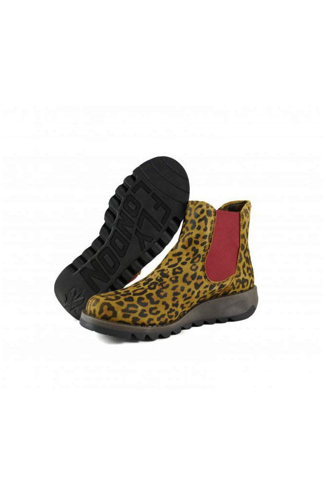 Fly London Salv Leather Boots in Cheetah - Wild Paisley