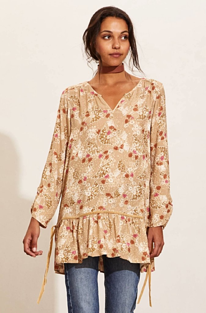 Odd Molly Tiffany Short Dress in Brown Marbel - Wild Paisley