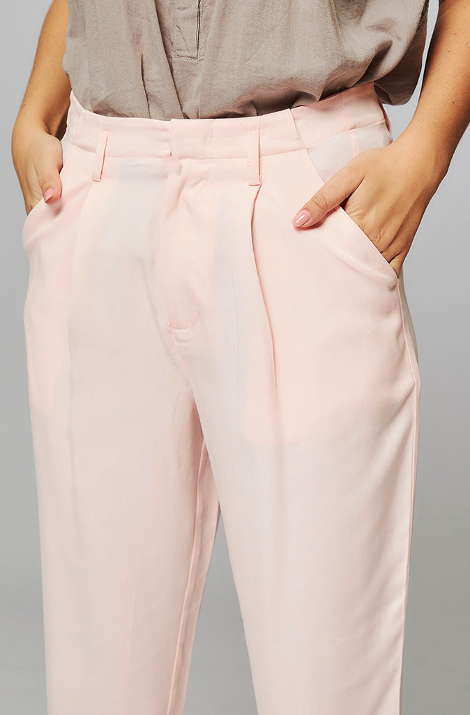 Rabens Saloner Abeline Tailored Pants in Pink - Wild Paisley