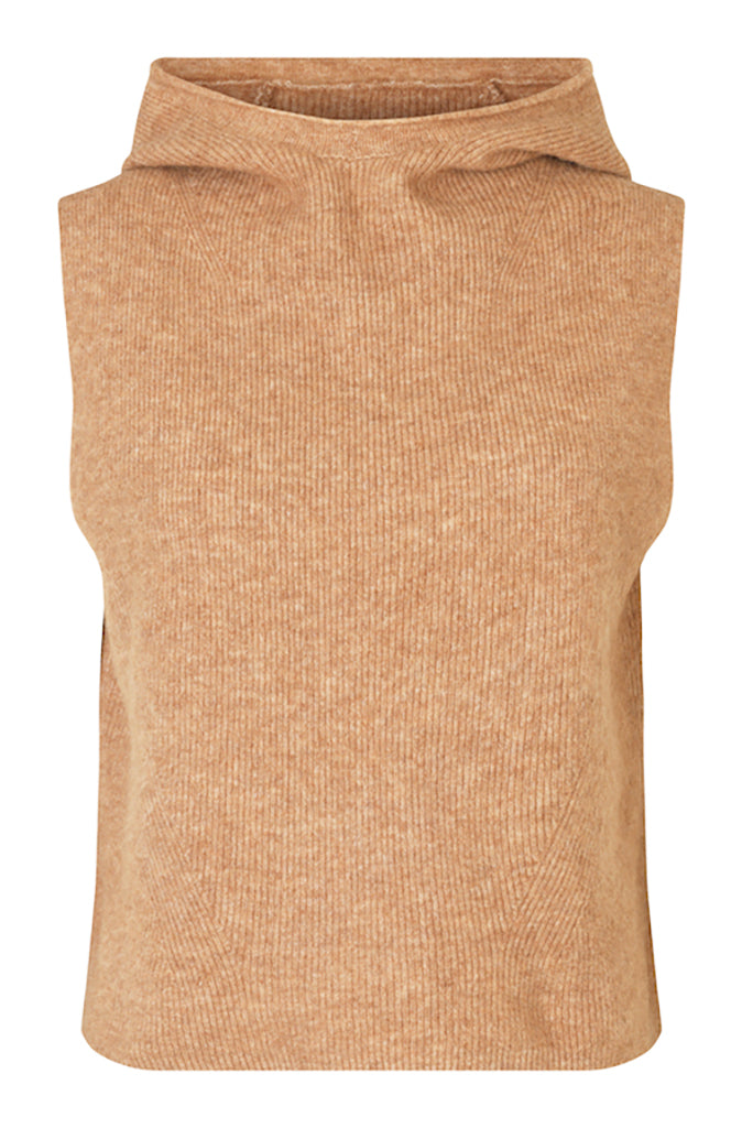 Second Female Omella Knit Hoodie Vest in Apple Cinnamon