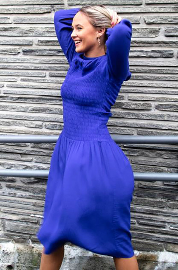 Second Female Smockie Dress in Spectrum Blue - Wild Paisley